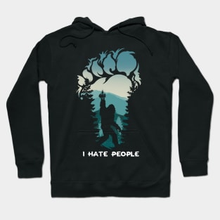 Bigfoot Camping Foot I Hate People Hoodie